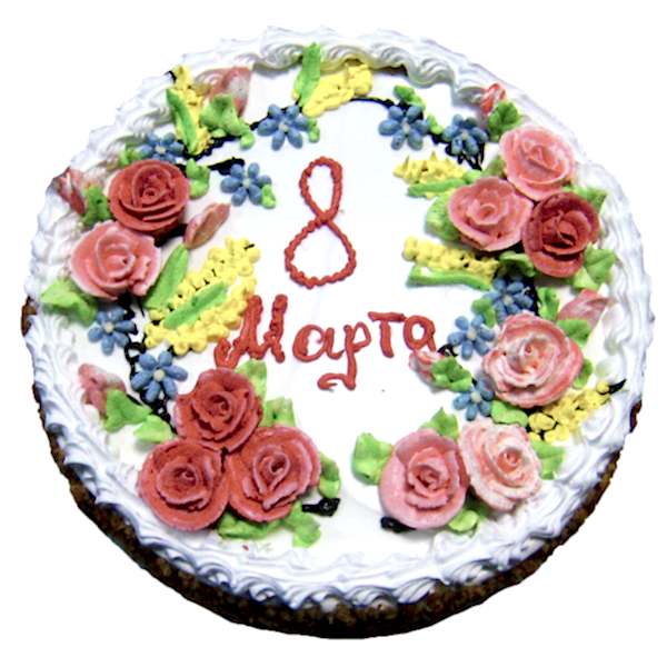 Круглый сливочный тортик на 8 марта