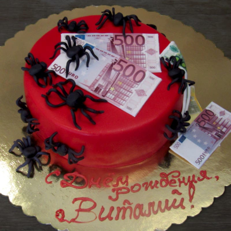 Торт для подростка с пауками