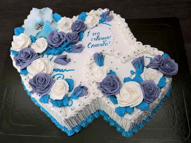 Торт на годовщину свадьбы "1 год вместе"